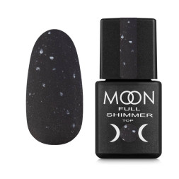 Топ матовий для гель-лаку без липкого шару Moon Full Top Shimmer White Matte 1024 матовий з білими пластівцями 8 мл