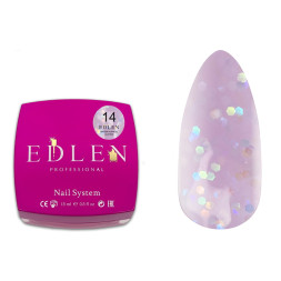 Рідкий гель Edlen Professional Water Acrygel Glitter 14 бузковий з глітером 15 мл