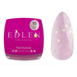 Рідкий гель Edlen Professional Water Acrygel Glitter 15 рожевий з глітером 30 мл