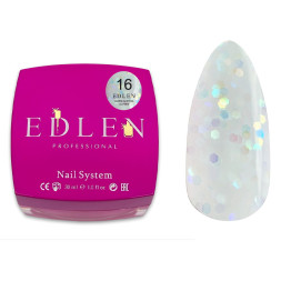 Рідкий гель Edlen Professional Water Acrygel Glitter 16 молочний з глітером 30 мл