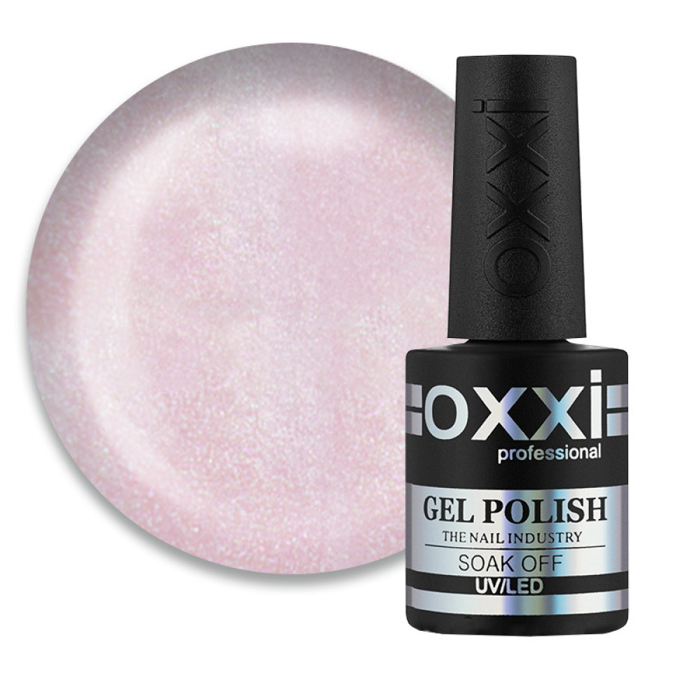 Гель-лак Oxxi Professional 032 нежный розовый с микроблеском. 10 мл