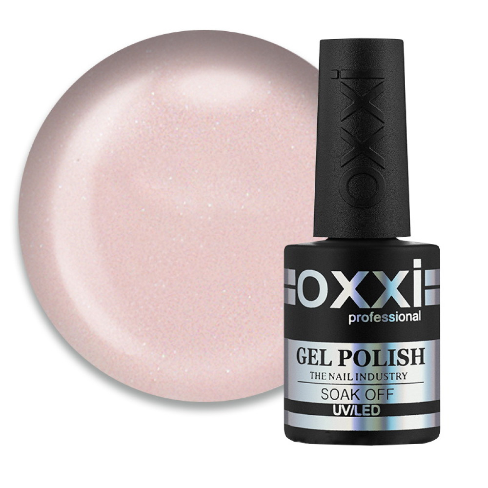 Гель-лак Oxxi Professional 182 нежный персиково-розовый с микроблеском. 10 мл