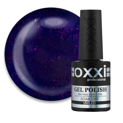 Гель-лак Oxxi Professional 049 фіолетовий з рожевими блискітками. 10 мл
