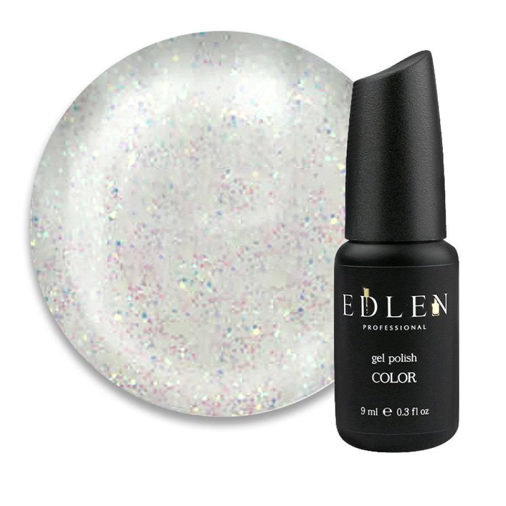 Гель-лак Edlen Professional 139 разноцветные блестки на прозрачной основе. 9 мл