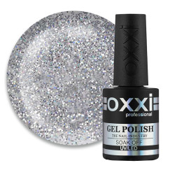 Гель-лак Oxxi Professional Opal 02 серебро с переливчатыми блестками, 10 мл