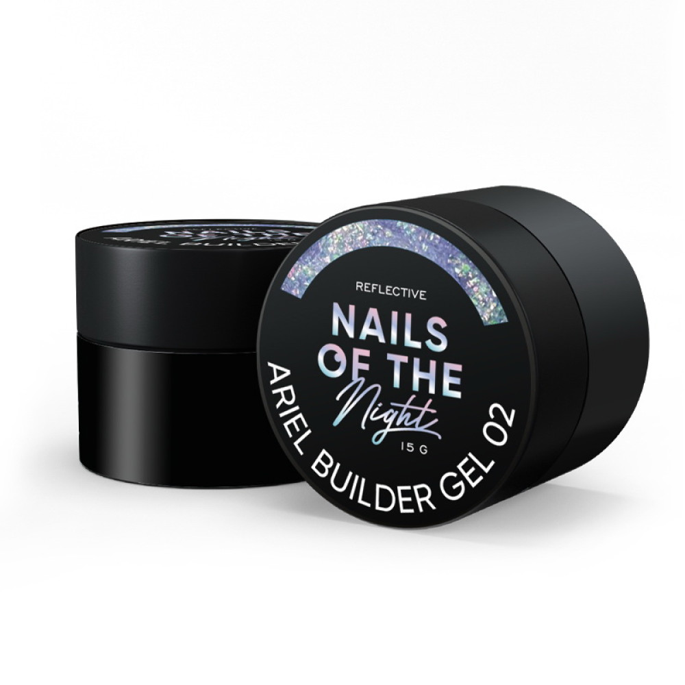 Гель строительный Nails Of The Night Ariel Gel 02 с разноцветными хлопьями юки 15 мл