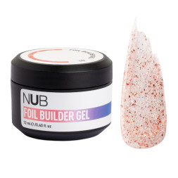 Гель моделирующий NUB Foil Builder Gel 01 полупрозрачный с поталью спелый персик 12 мл