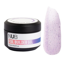 Гель моделирующий NUB Foil Builder Gel 04 полупрозрачный с поталью сиреневый 12 мл