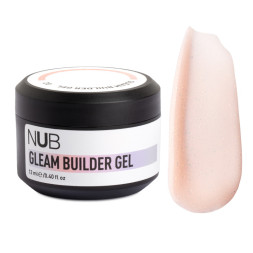Гель моделирующий NUB Gleam Builder Gel 02 с хлопьями юки бежево-персиковый 12 мл