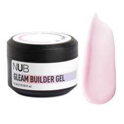 Гель моделирующий NUB Gleam Builder Gel 03 с хлопьями юки бледно-розовый 12 мл