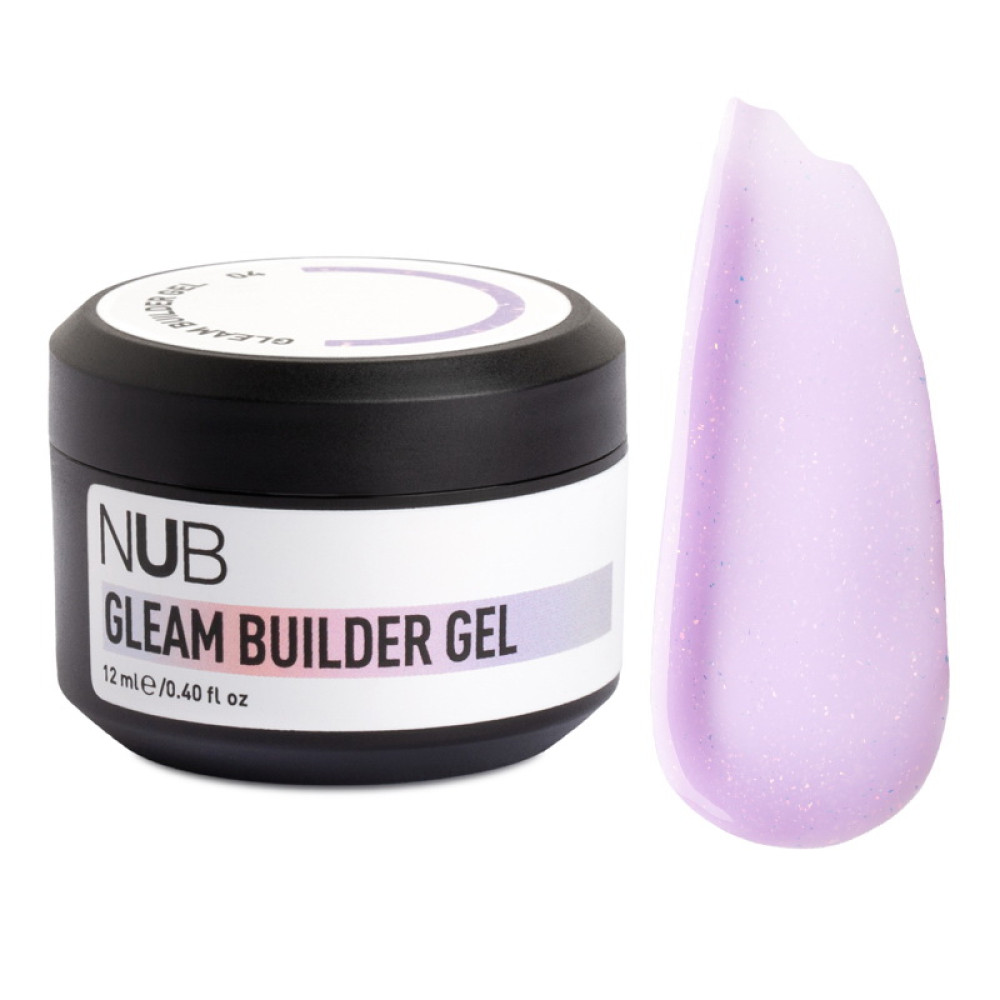 Гель моделирующий NUB Gleam Builder Gel 04 с хлопьями юки бледно-сиреневый 12 мл