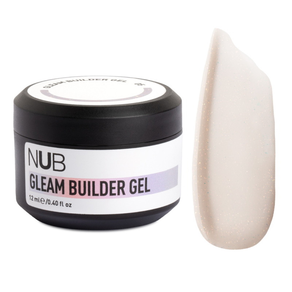Гель моделюючий NUB Gleam Builder Gel 05 з пластівцями юкі молочно-сірий 12 мл