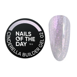 Гель строительный Nails Of The Day Builder Gel Cinderella 02 с жемчужным переливом розовый 15 мл