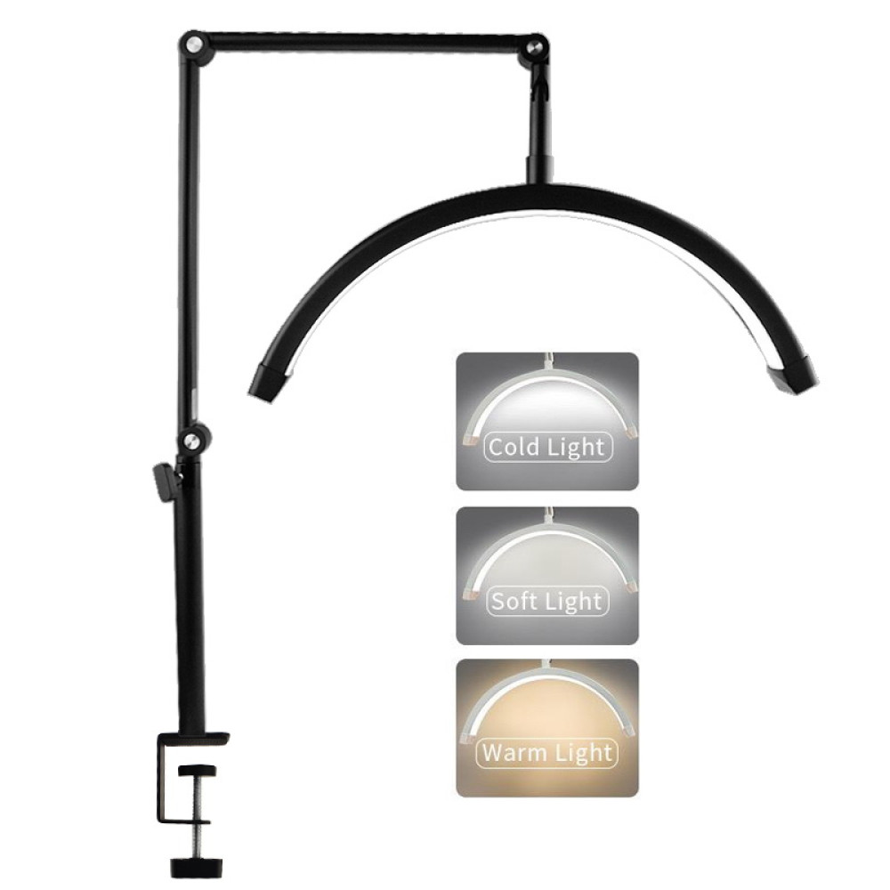 Лампа бестеневая настольная Global Fashion LED Smart Moon Light HD-M3X на струбцине со штативом и регулировкой света 20 Вт цвет че