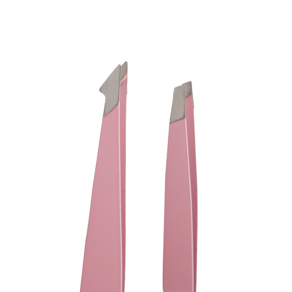 Набір пінцетів для брів Nikk Mole колір рожевий 2 шт