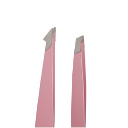 Набір пінцетів для брів Nikk Mole колір рожевий 2 шт