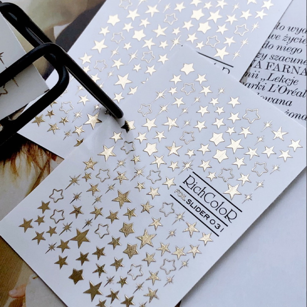 Слайдер-дизайн RichColoR Foil 031 Золоті зірки
