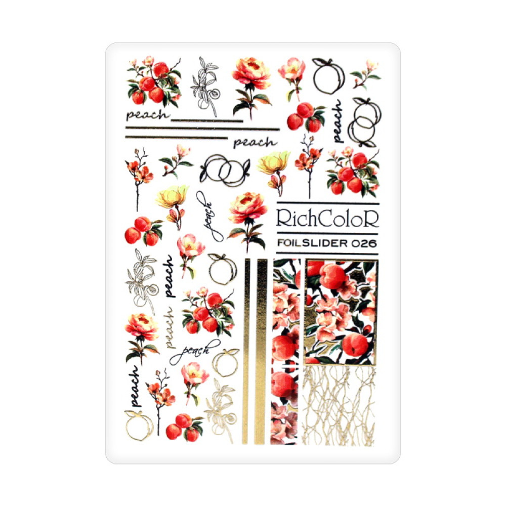 Слайдер-дизайн RichColoR Foil 026 Персики и цветы