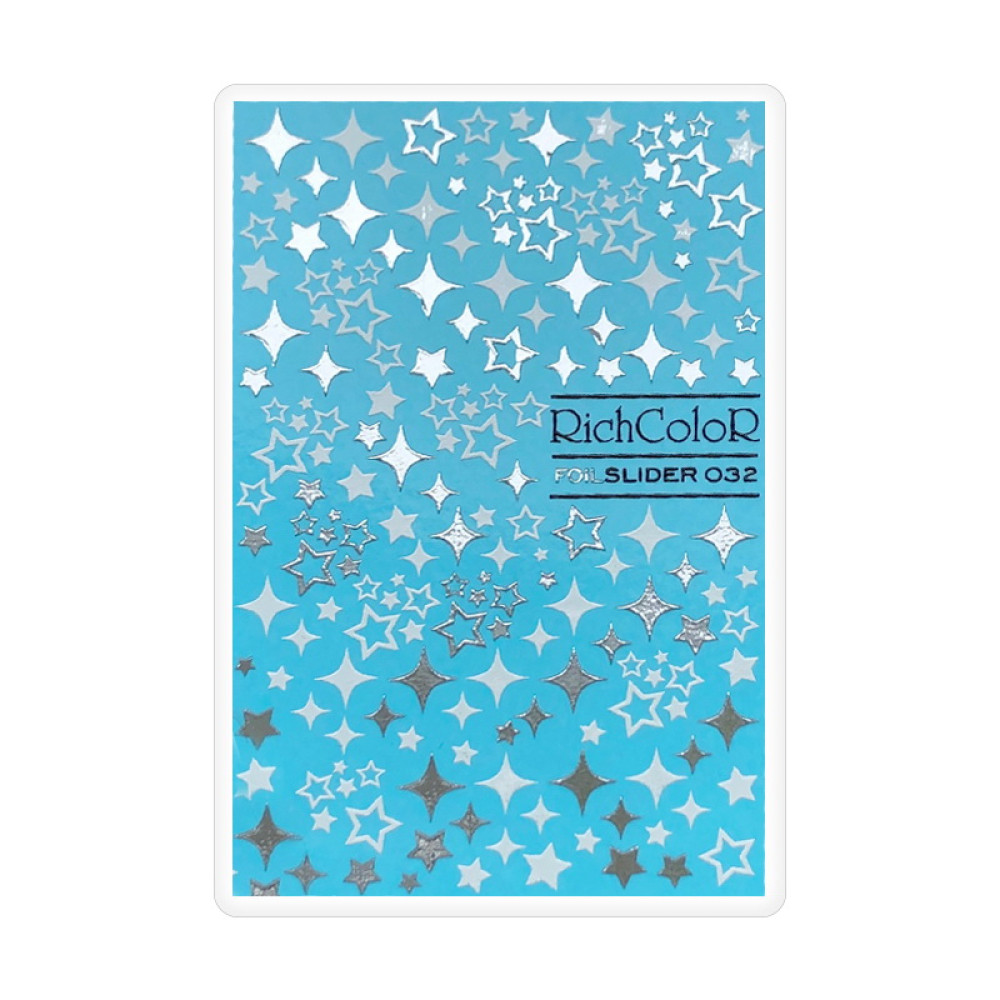 Слайдер-дизайн RichColoR Foil 032 Срібні та білі зірки