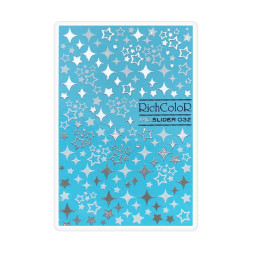 Слайдер-дизайн RichColoR Foil 032 Срібні та білі зірки