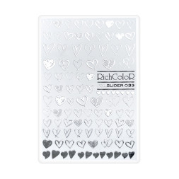 Слайдер-дизайн RichColoR Foil 033 Серебряные сердечки