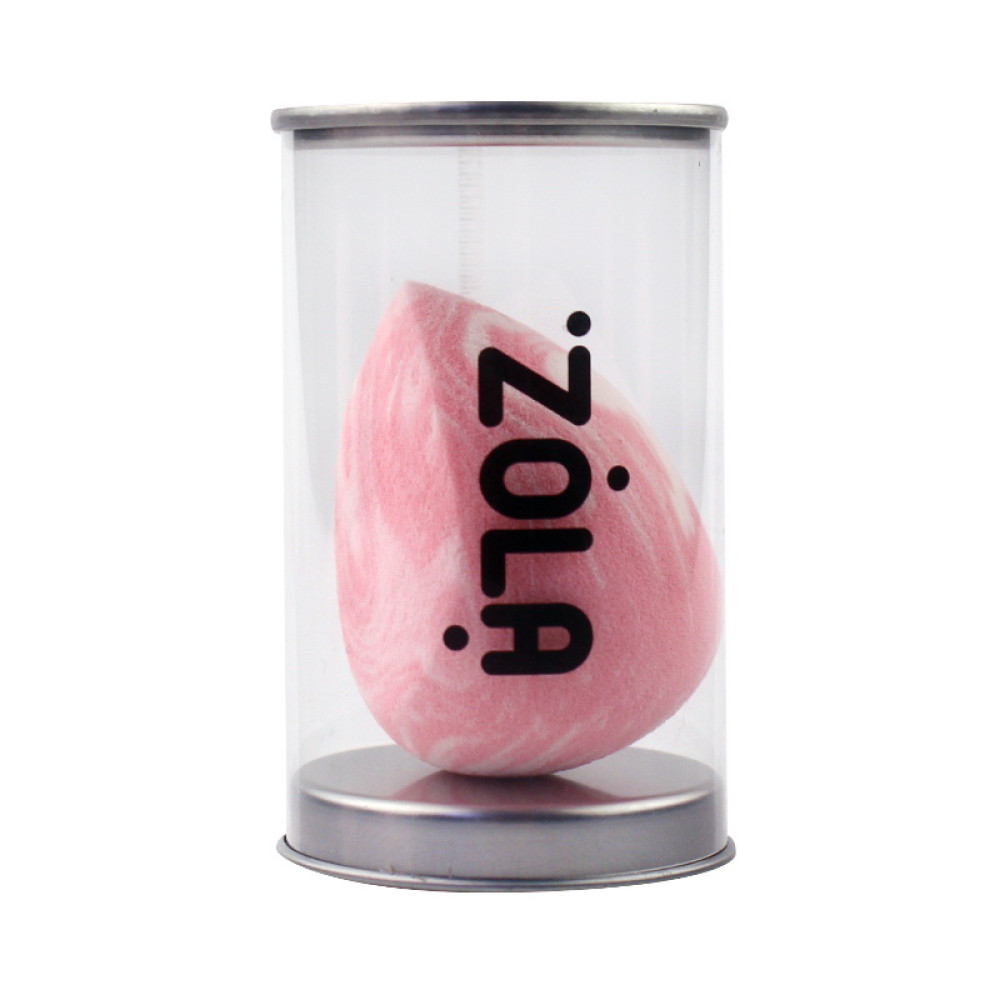 Спонж для макияжа ZOLA супер мягкий со скосом 5.5x4 см цвет бело-розовый