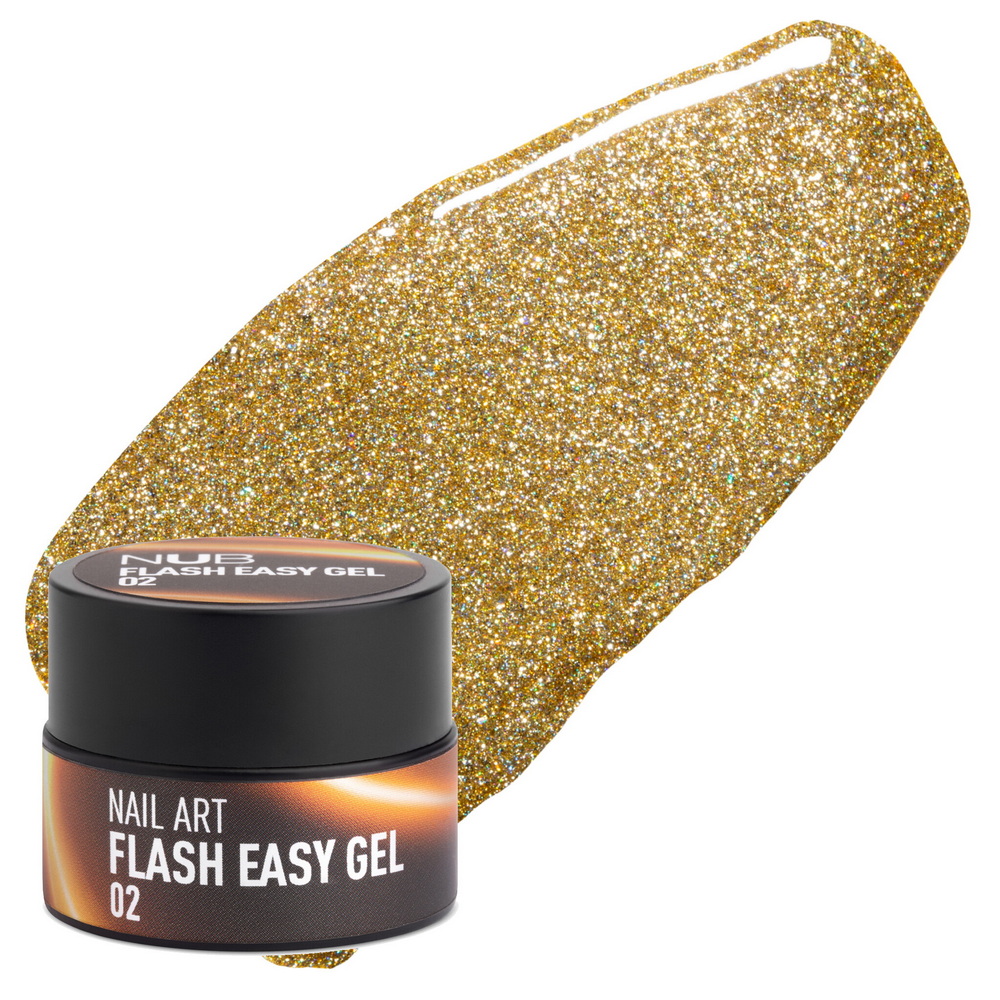 Гель Паутинка NUB Flash Easy Gel 02 золото, светоотражающий, 5 г