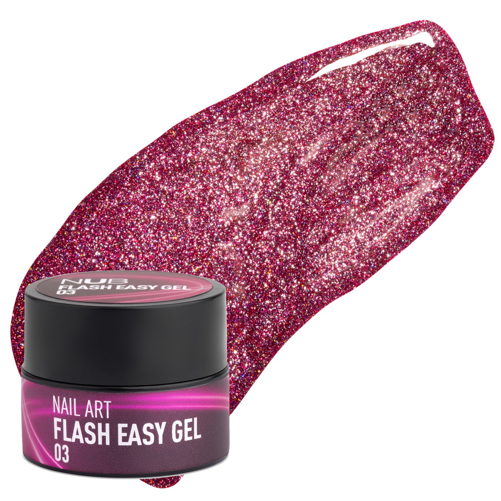 Гель Павутиння NUB Flash Easy Gel 03 рожеве золото. світловідбиваючий. 5 г