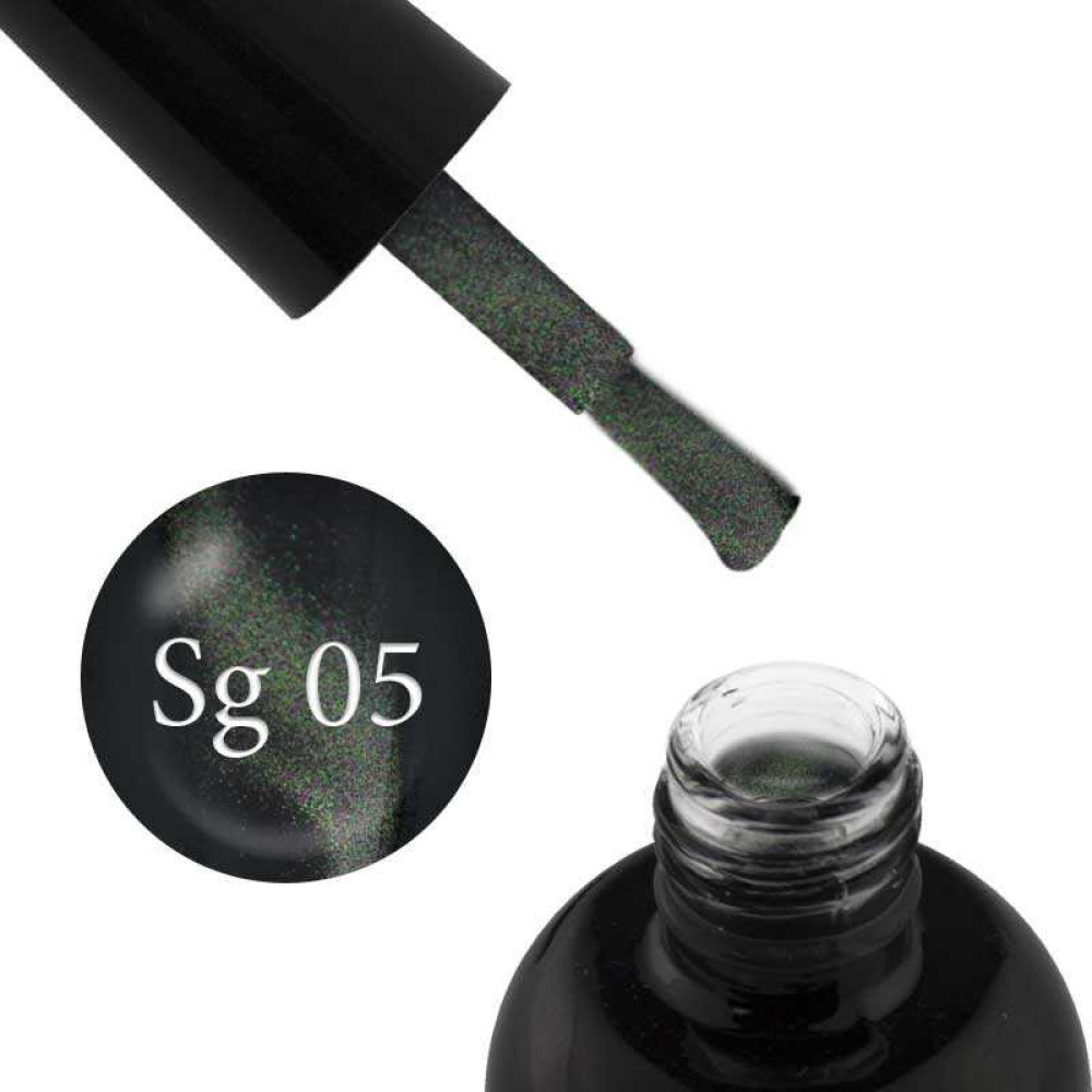 Гель-лак Starlet Professional Super Galactic UV Gel 05 переливчастий сіро-золотисто-салатовий відблиск. 8 мл