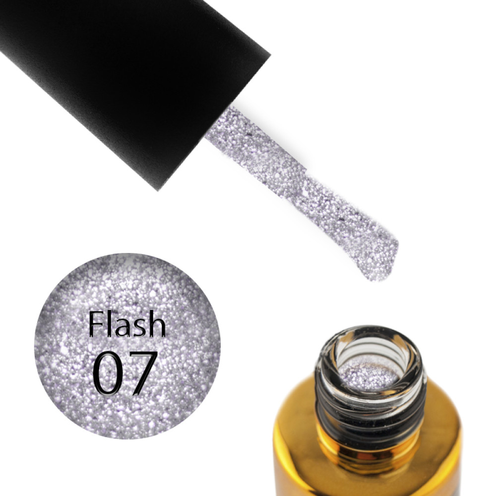 Гель-лак F.O.X Flash 007 лиловый шарм. светоотражающий. 6 мл