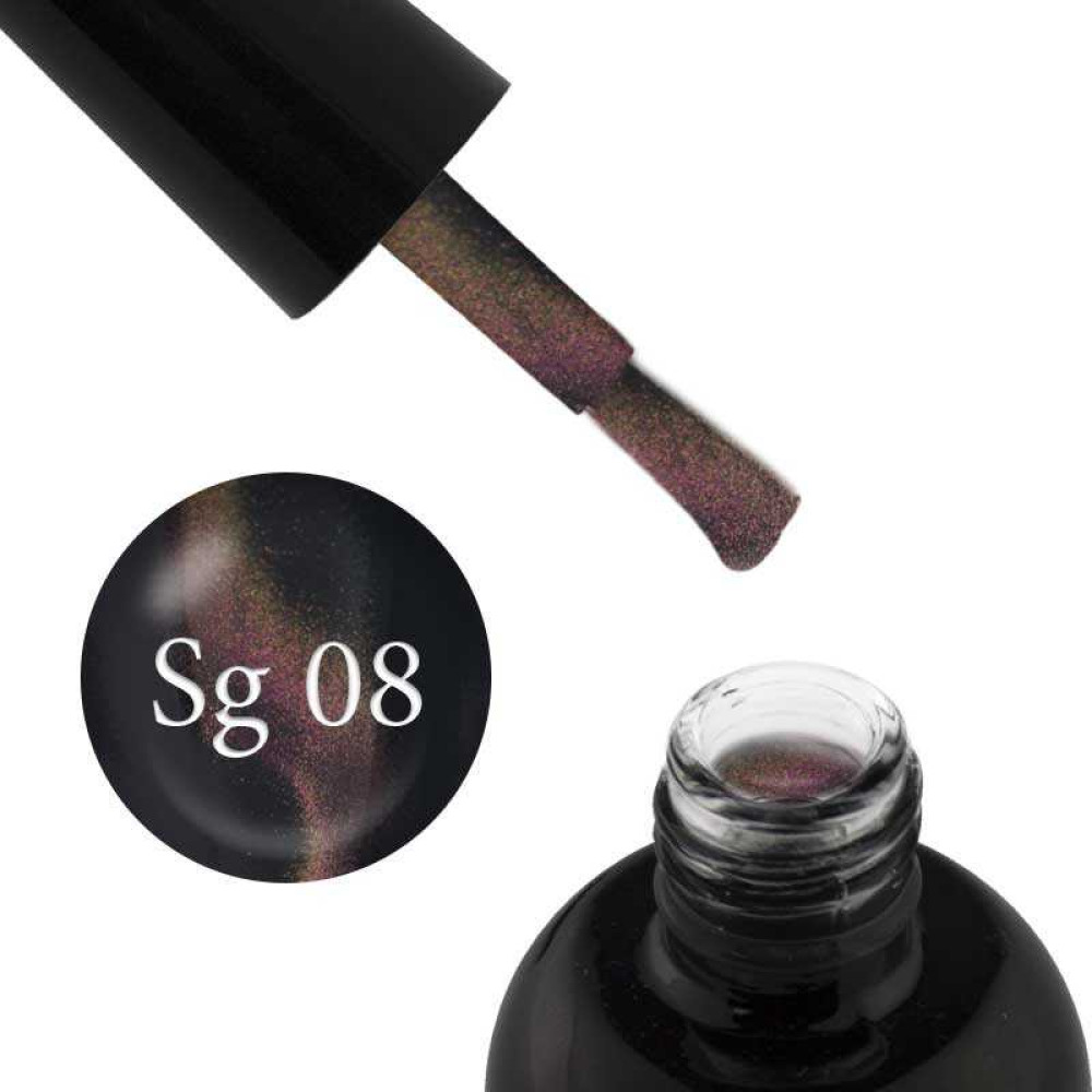 Гель-лак Starlet Professional Super Galactic UV Gel 08 розово-салатово-золотистый блик. 8 мл