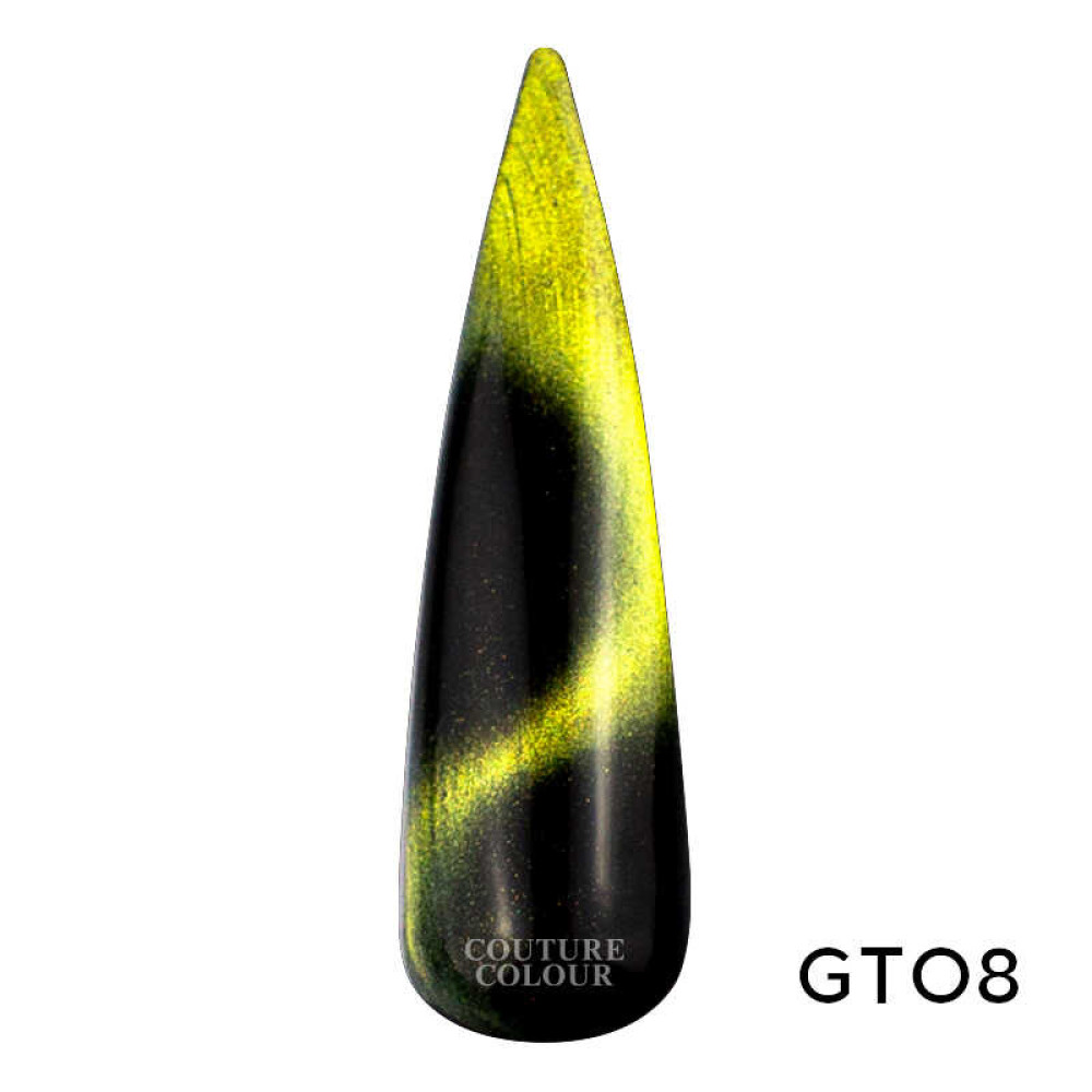Гель-лак Couture Colour Galaxy Touch Cat Eye GT 08 золотисто-оливковый блик. 9 мл