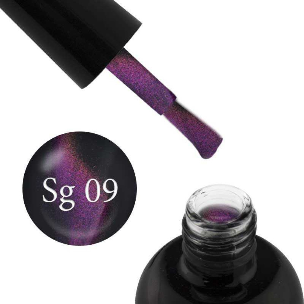 Гель-лак Starlet Professional Super Galactic UV Gel 09 фиолетово-золотисто-розовый блик, 8 мл