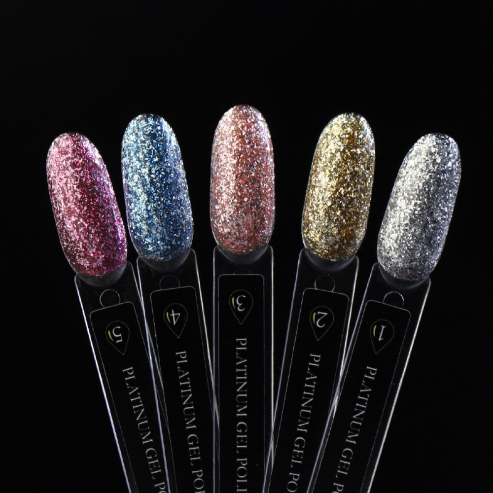Гель-лак Crooz Platinum Gel 01 серебряный со слюдой 8 мл