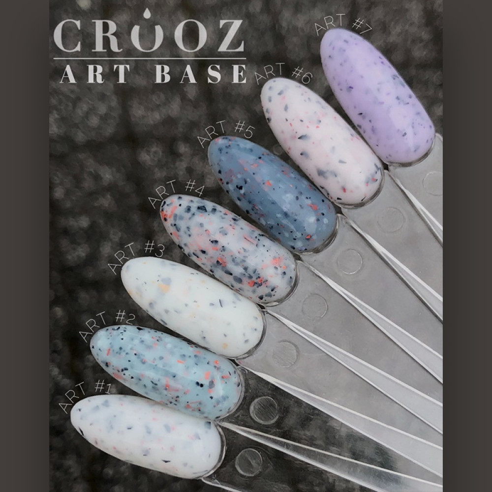 База камуфлирующая Crooz Art Base 04 серо-розово-белый с хлопьями потали. 8 мл