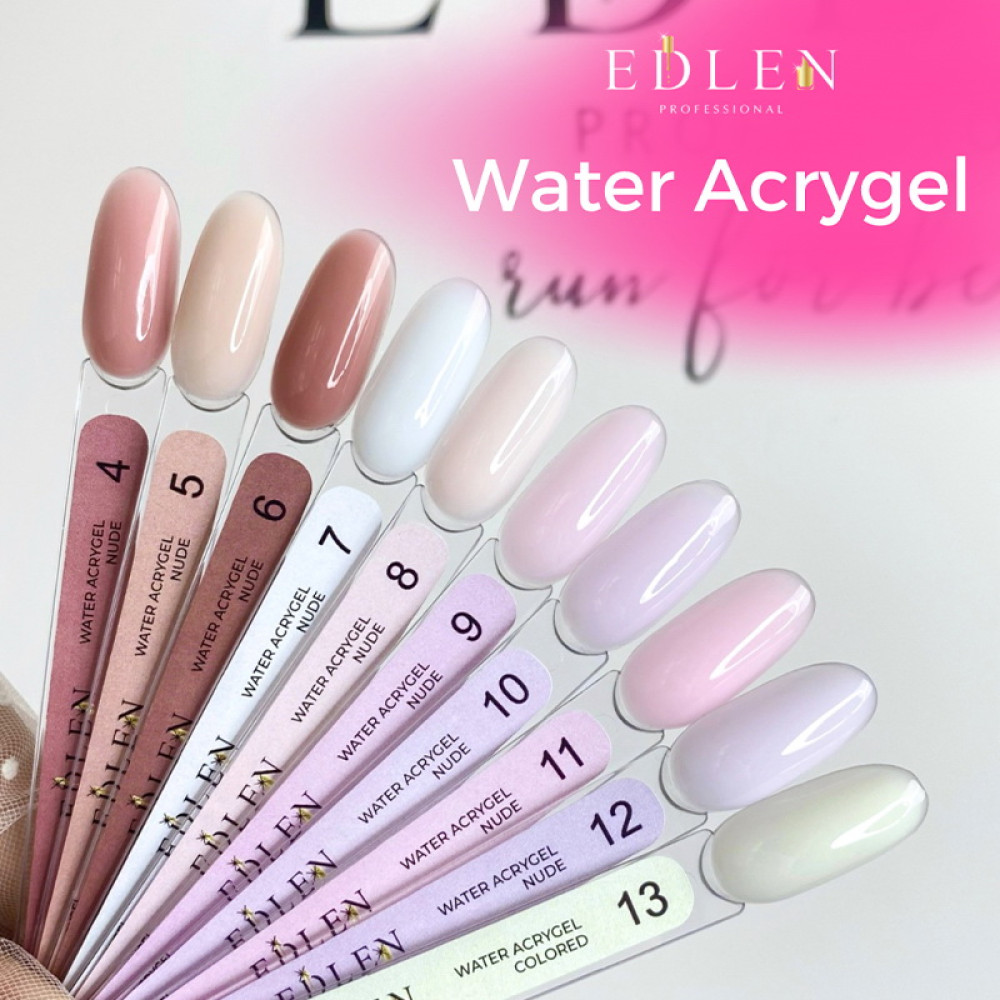 Рідкий гель Edlen Professional Water Acrygel Nude 12. світло-ліловий. 9 мл