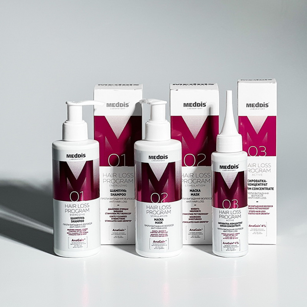 Шампунь для волос Meddis Hair Loss Program Energizing Shampoo укрепляющий против выпадения. 200 мл