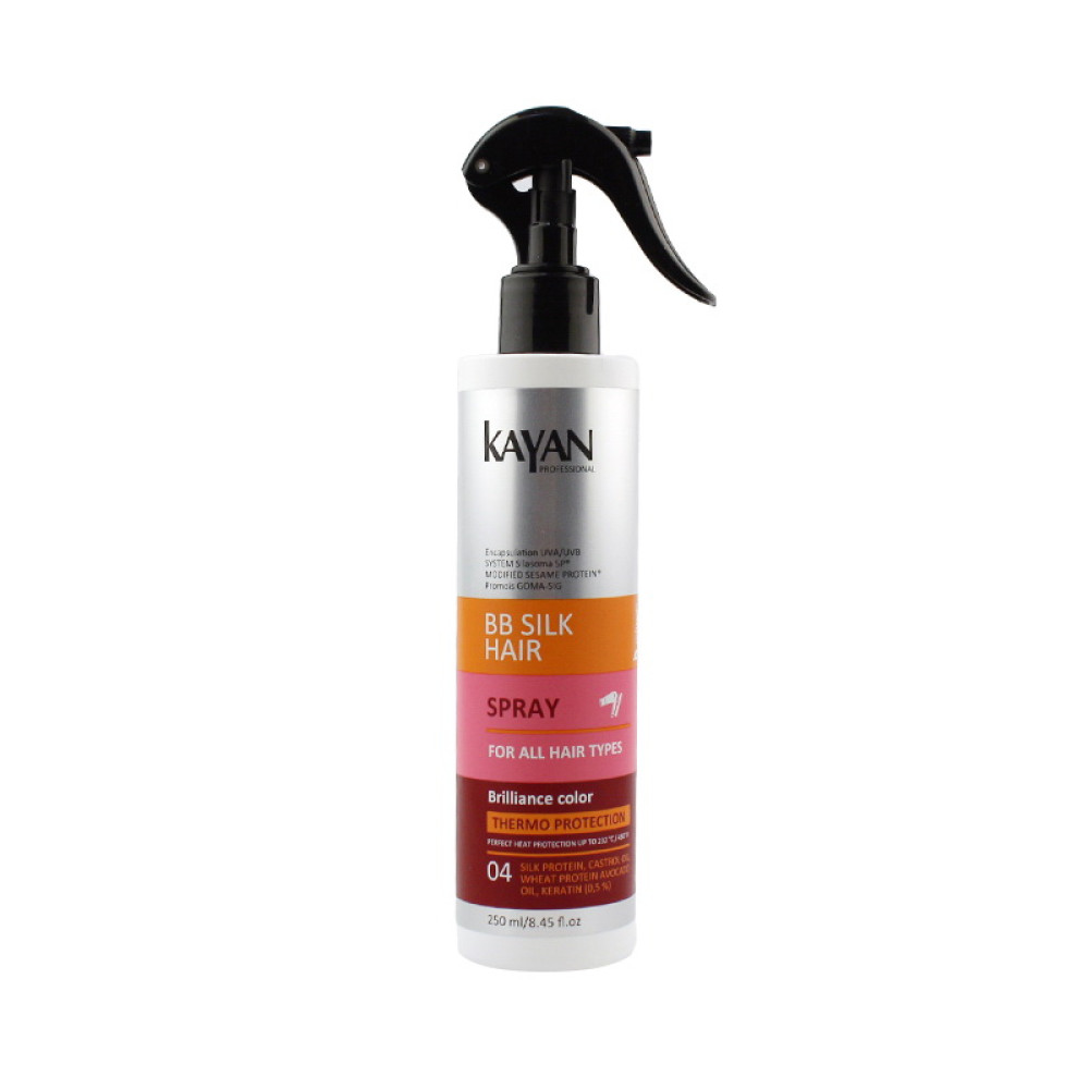 Спрей-термозахист для волосся Kayan Professional BB Silk Hair Spray для фарбованого волосся. 250 мл