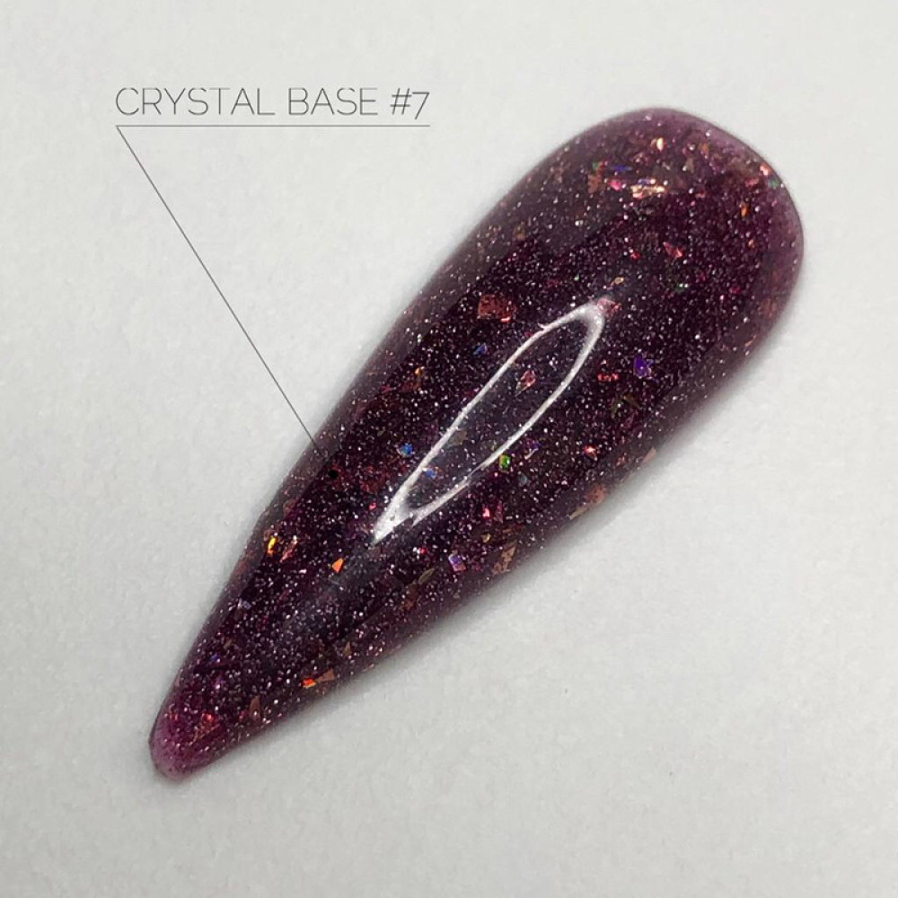 База світловідбиваюча Crooz Crystal Base 07 рожева слива з блискітками та шимерами. 8 мл
