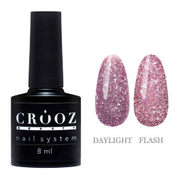 База світловідбиваюча Crooz Crystal Base 06 мякий бузково-рожевий з блискітками та шимерами. 8 мл