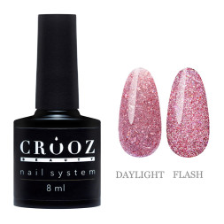 База світловідбиваюча Crooz Crystal Base 08 ніжно-рожевий з блискітками та шимерами. 8 мл