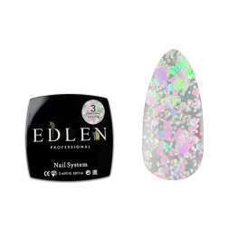 Гель-лак Edlen Professional Confetti Glitter 03. рожеві голографічні блискітки і пластівці. 5 мл
