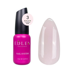 База каучуковая для гель-лака Edlen Professional Cover Base Nude 03. пудровый розовый с бежевым подтоном. 9 мл