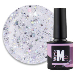 Гель для дизайну Wink Me Pixel Gel 03. голографічний сріблястий піксель. 8 мл