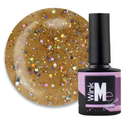 Гель для дизайну Wink Me Pixel Gel 04. голографічний бронзово-золотий піксель. 8 мл