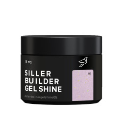 Гель камуфлирующий Siller Professional Builder Gel Shine 05 в баночке. сиреневый нюд с шиммером. 15 мл