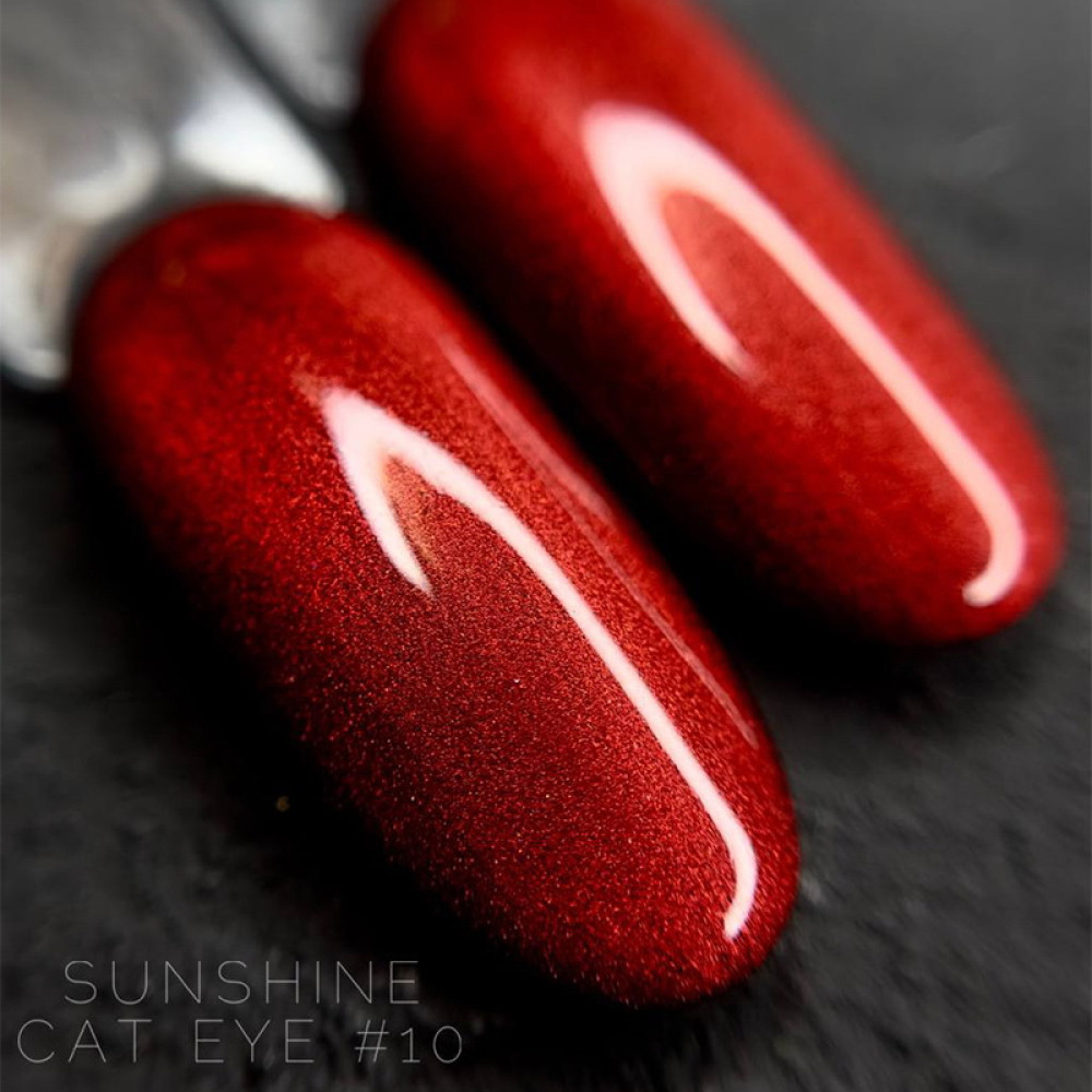 Гель-лак Crooz Cat Eye Sunshine 10 красный шиммером 8 мл