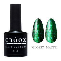 Гель-лак Crooz Cat Eye Mercury 02 зеленый с поталью 8 мл