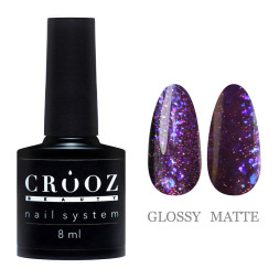 Гель-лак Crooz Cat Eye Mercury 05 розово-фиолетовый с поталью 8 мл