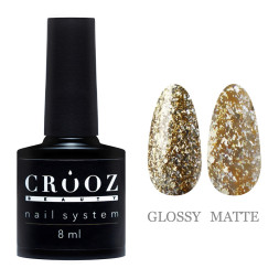Гель-лак Crooz Platinum Gel 02 золотой со слюдой 8 мл